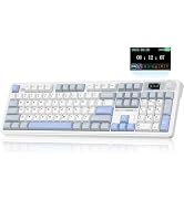 CORBOBO LINGBAO K108 Pro Wireless Mechanical Keyboard with Screen & Knob, Full Size Creamy Keyboa...