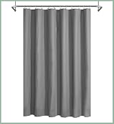 Shower Curtain Liner with 6 Magnets Beige PEVA 8G Thick, Waterproof Plastic 72 x 72 inch, Dark Gray