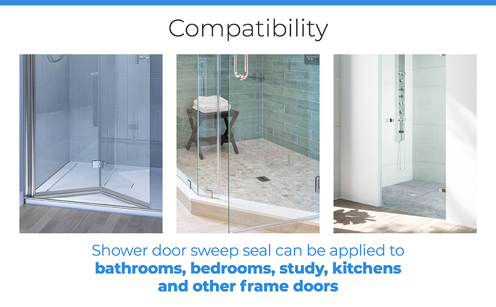 Angled Clear Vinyl Shower Door T Drip Sweep