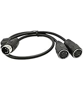 SinLoon DIN 5-Pin Splitter Y Adapter MIDI Cable, MIDI 5 Pin Male to Dual 2 x DIN-5 Female Extensi...
