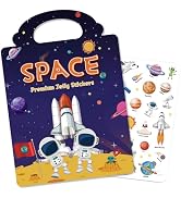 Reusable Sticker Book for Toddlers 3-6, Jelly Stickers for Kids, Sticker Activity Book Travel Toy...