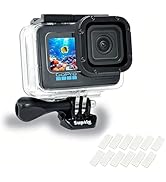 Suptig Underwater Waterproof Diving Housing Compatbile for Go Pro Hero 13/12/11/10/9 Black, 50M/1...