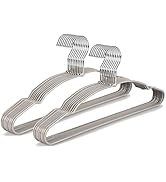 TOPIA HANGER Non-Slip Hanger, Adult Space Saving Metal & Rubber Coating Clothes Hangers, Laundry ...
