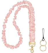 Hovmwey Scrunchie Teacher Lanyards for ID Badges Keys, Long Neck Key Lanyard Straps for Women Car...