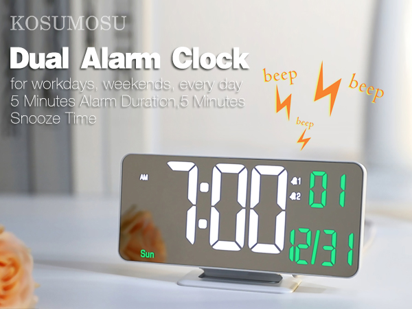 digital clock with dual alarm