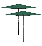 HealSmart 2pcs 9ft Patio Umbrella with Push Button Tilt/Crank, Outdoor Table Market Yard Umbrella...