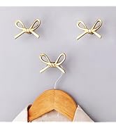 Indian Shelf 3 Brass Gold Decorative Bow Wall Hooks Nursery Kids Tie Coat Rack Wall Mount Vintage...