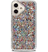Tuokiou for iPhone 16 Case Glitter,Luxury Crystal Diamond Shiny Glitter Phone Case for Women Soft...