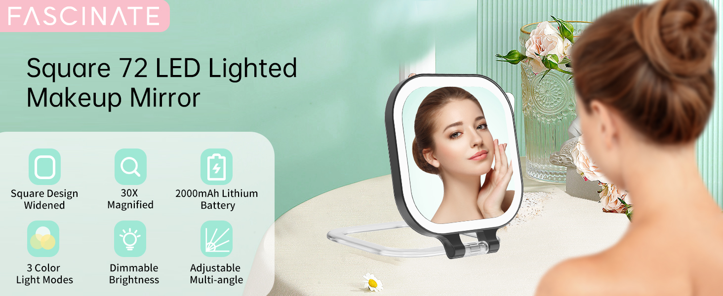 travel makeup mirror with lights and magnification
