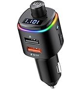 Nulaxy Bluetooth FM Transmitter, QC3.0 Fast Charge Bluetooth Car Adapter, Wireless Radio Car Kit ...