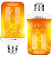 Y- STOP LED Flame Light Bulbs, Upgraded 4 Modes Fire Light Bulb with Upside Down Effect, E26 Base...