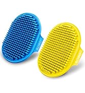 Dog Grooming Brush, CWXZSTM Pet Shampoo Bath Brush Soothing Massage Rubber Comb with Adjustable R...