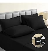 BYSURE Jersey Knit King Size Sheets Set 6 Pieces, Stretch Super Soft and Wrinkle-Free Bed Sheets,...