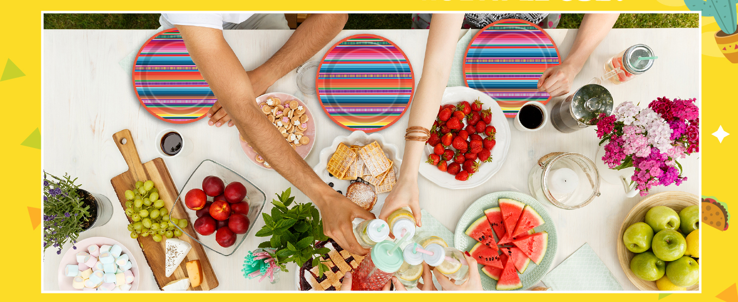 Mexican Serape Fiesta Paper Plates