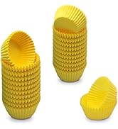 Mombake Yellow Mini Cupcake Liners Natural Greaseproof Paper Muffin Baking Cups, 500-Count