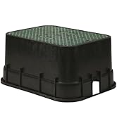 Rain Bird CPVBJMB Professional Series 12" Jumbo Rectangular Sprinkler Valve Box, Black with Green...