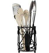 Blue Donuts Kitchen Utensil Holder - Metal Vintage Utensil Holder Kitchen Counter Organizer, Blac...