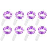 VOOKRY 8 Pack 30 Led Fairy Lights Battery Operated String Lights - 10 ft Purple Waterproof Silver...