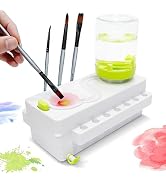 Paint Brush Cleaner, Brush Rinser with Drain and Brush Holder, Upgrade Water Circulation Paintbru...