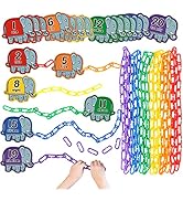 Aizweb 240pcs C-Clips Hooks Plastic Chain Links - Counting & Linking Activity Kit, Sensory Toys f...
