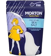 Morton Sea Salt Fine Grain, All-Natural Fine Sea Salt, 1 lb Resealable Pouch, Ideal for Cooking, ...