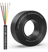18/5 Solid Sprinkler System Wire 50ft, 18 Gauge Irrigation Wires PVC Jacket Sprinkler Cable for U...