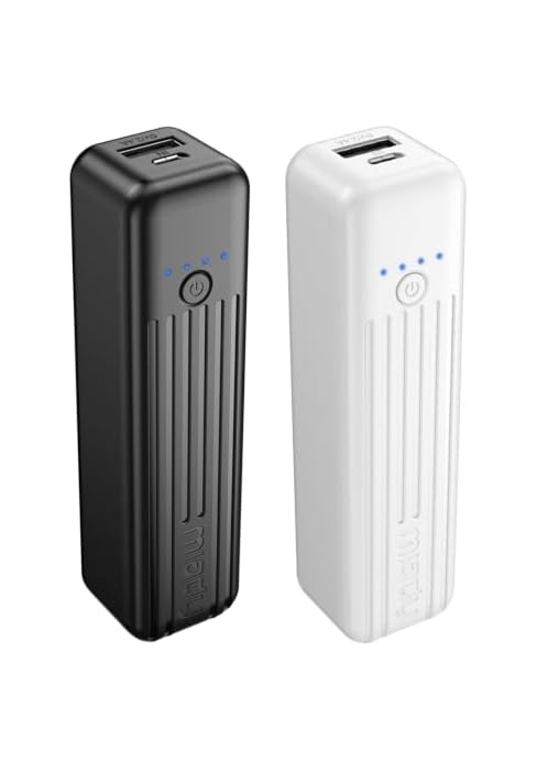 Miady 2-Pack Small Portable Charger Mini Power Bank Lipstick Battery Pack | 5000mAh?18.5Wh?Dual U...