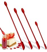 DUFEIMOY Red Mini Spatula Silicone Spatula Set of 4, Makeup Spatula Tiny Spatulas for Cosmetics, ...