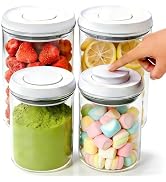 Airtight Pop Top Food Storage Container Sets with Lids 4Pcs Round Pop Containers for Kitchen Pant...