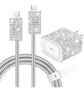 Aolcev for iPhone Charger Fast Charging Bling USB C Wall Charger Block 20W Type C Cord Fast Charg...