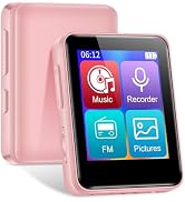 1.8 inch HiFi Portable Music Player, Equipped with Bluetooth 64GB Sport MP3 Player, FM Radio, Rec...
