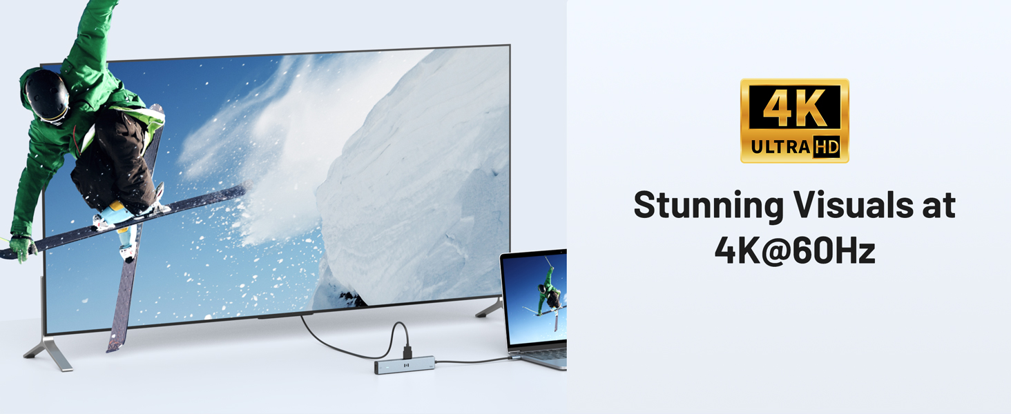 USB C Hub Multiport Adapter with 4K@60Hz HDMI