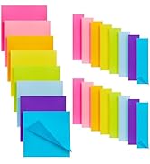 NEEWAY Sticky Notes Assorted Sizes, 24 Pads Self-Stick Notes 3x3 in and 0.75x3 in Bright Colored ...
