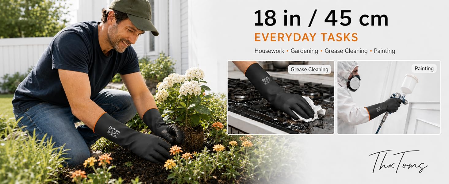Waterproof Gloves for Industrial Cleaning, Gardening
