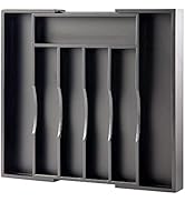 oridom Expandable Bamboo Kitchen Drawer Organizer for Cutlery and Utensils, Adjustable Bamboo Woo...