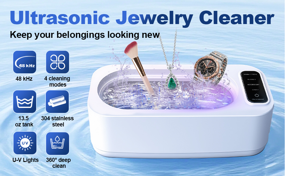Ultrasonic Jewelry Cleaner, 48KHz Ring Cleaner Ultrasonic
