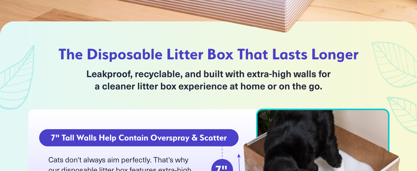 cat litter disposable box leak-proof silica crystal clumping odor control low dust natural plant