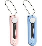 2Pcs Pink Blue Folding Scissors Mini Safe Portable Travel Scissors Foldable Telescopic Cutter Poc...