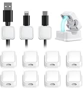 smofish Cord Organizer Holder, 12 Pack Magnetic Desk Cable Clips Management, Hide Phone Charging ...