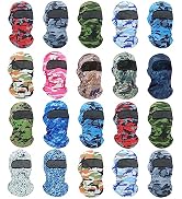 20 Pieces Balaclava Full Face Mask Ski Mask Neck Gaiter for Outdoor Sports Motorcycle Cycling UV ...
