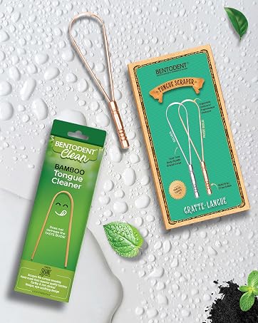 Bamboo & Stainless Steel, Non-abrasive Cleaning, Daily Detox, Travel-Friendly Design, Tongue Scraper