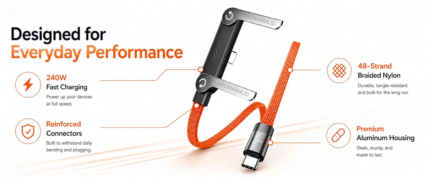 240w Braided Fast Charge Cable