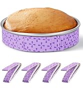 starfa lab 4 Piece Cake Strips For Even Bakery Super Absorbent Baking Strips For 8 And 10 Inch Ca...