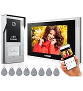 TMEZON WiFi Video Intercom System Doorbell with Camera and 7 Inch Monitor IP Wired Video Door Pho...