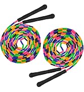 Coolrunner 16 FT Long Jump Rope(2 PACK), Double Dutch Jump Rope, Soft Beaded Skipping Rope for Ki...