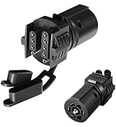 Pniwuno Trailer Plug Adapter, 7 Pin Round to 4 Pin/5 Pin Trailer Light Adapter, 2 in 1 Design Tra...