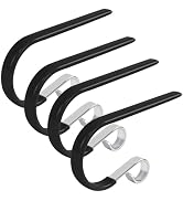 DINGEE Vinyl Coated Stocking Hooks,Non Slip Christmas Stocking Holder for Mantle Set of 4 Pack, M...
