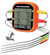 YFL Wireless Meat Thermometer with 4 Probes, Smart Digital Food Thermometer with Timer, Meat Ther...