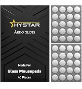 Hystar Aero Glides | 40 Dot Mouse Skates for Glass Mousepad | High-Density PTFE | Rounded and Pol...