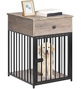 HOOBRO Dog Crate Furniture, Wooden Dog House, Decorative Dog Kennel with Drawer, Indoor Pet Crate...